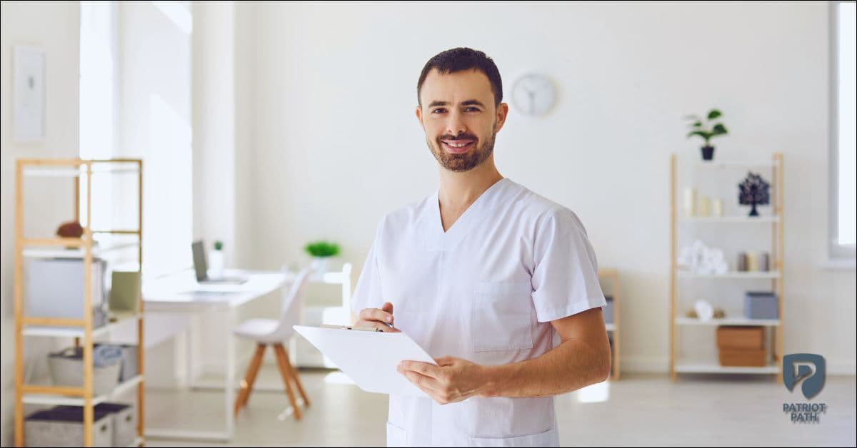 Can a chiropractor write a VA nexus letter, Patriot Path medical review Chiropractor reviewing a veteran's spine X-ray before writing a VA nexus letter.