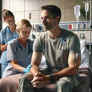 Veteran receiving treatment for a health condition caused by chemical exposure