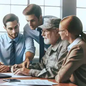 Patriot Path, LLC team assisting a veteran with VA claim